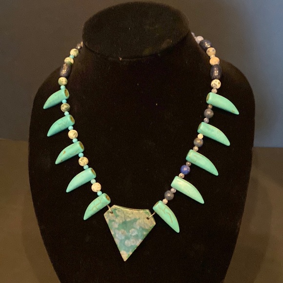 Tribal necklace hand made from natural materials. - Picture 1 of 5